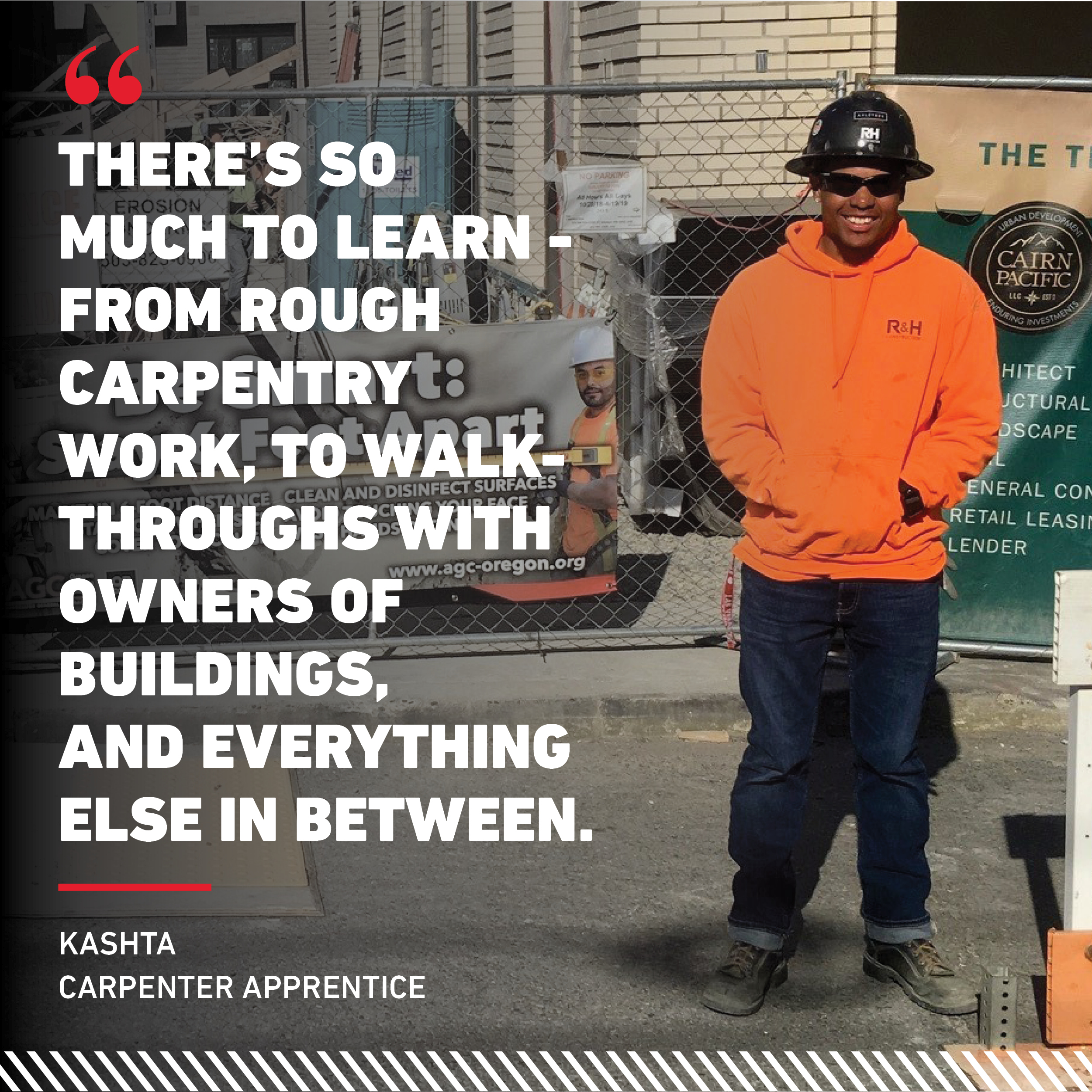 R&H Construction Kashta Andrade Booker Team Carpenter Helper Careers in Construction Month